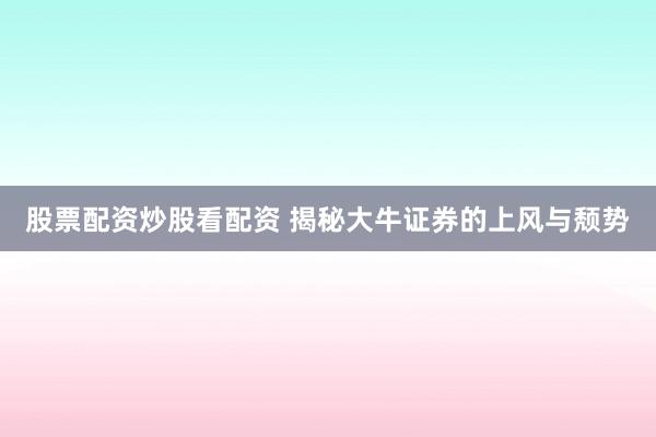 股票配资炒股看配资 揭秘大牛证券的上风与颓势