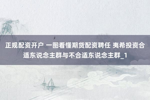 正规配资开户 一图看懂期货配资聘任 夷希投资合适东说念主群与不合适东说念主群_1